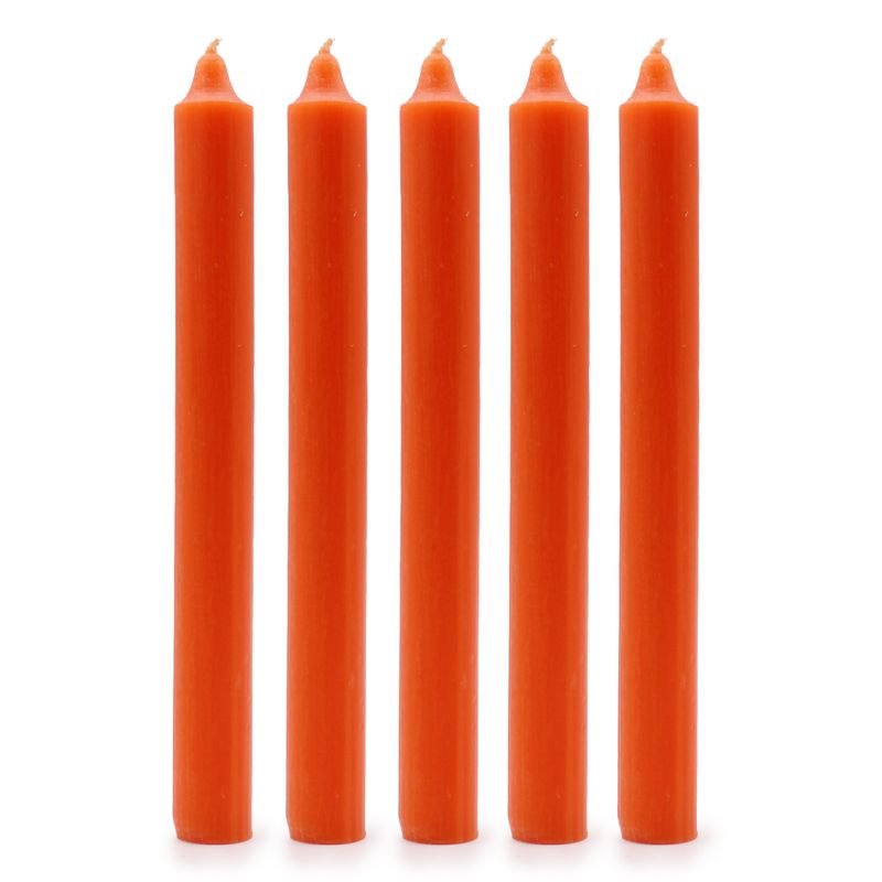 Bulk Solid Colour Dinner Candles - Rustic Orange