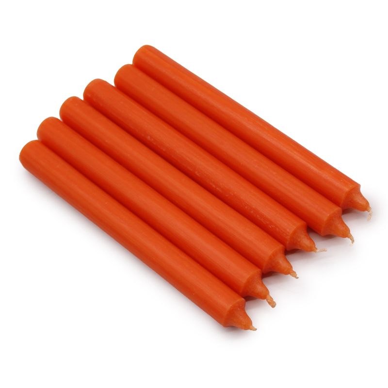 Bulk Solid Colour Dinner Candles - Rustic Orange