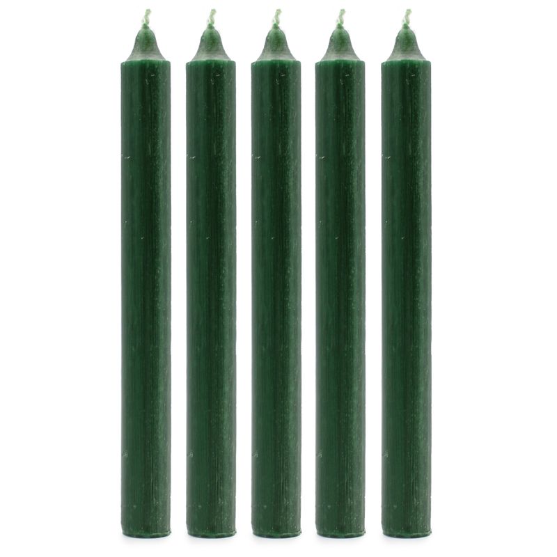 Bulk Solid Colour Dinner Candles - Rustic Holly Green