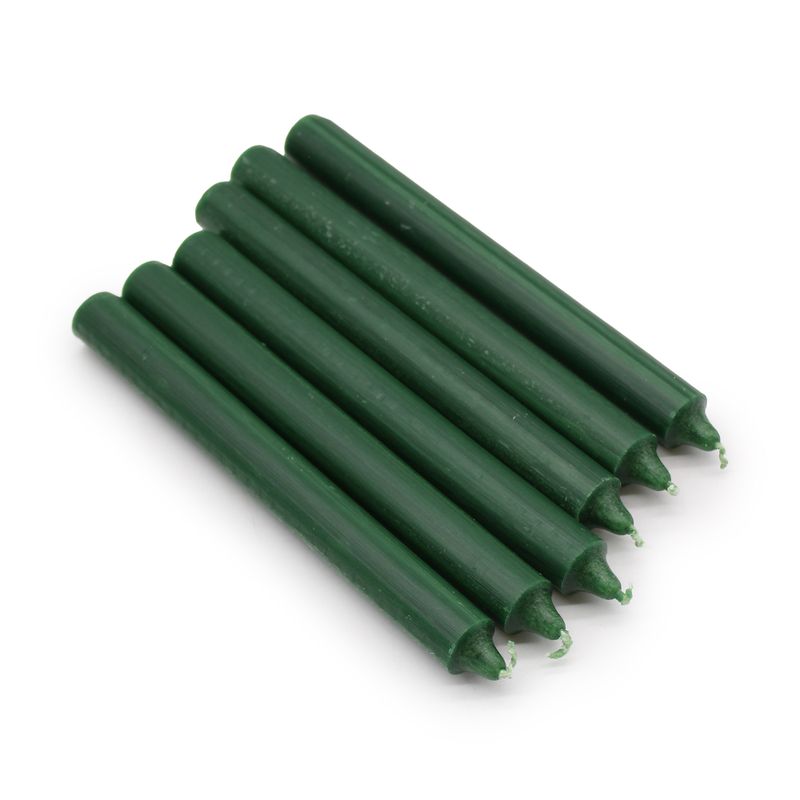 Bulk Solid Colour Dinner Candles - Rustic Holly Green
