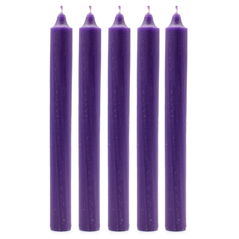 Solid Colour Dinner Candle Set - Pack of 21 - Rustic Purple