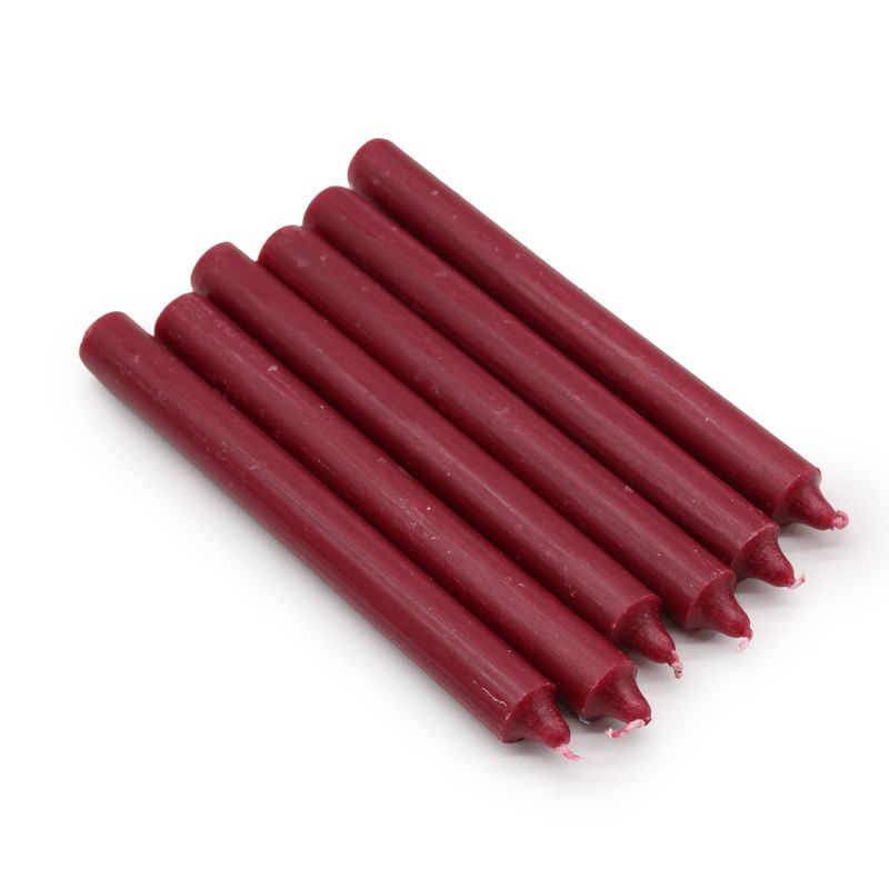 Bulk Solid Colour Dinner Candles - Rustic Burgundy