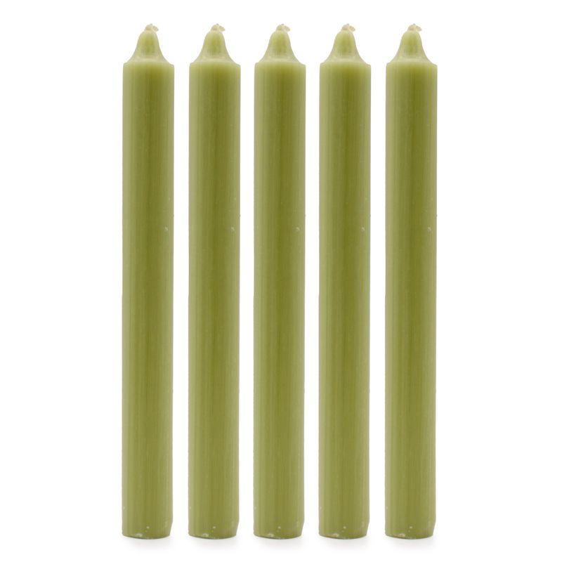 Solid Colour Dinner Candle Set - Pack of 21 - Rustic Olive