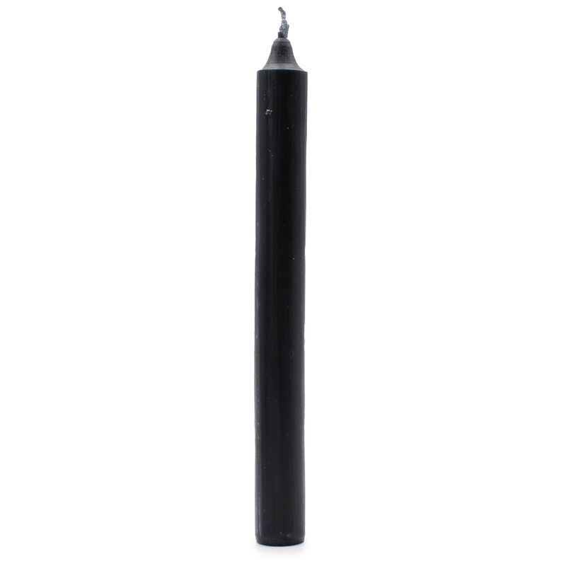 Bulk Solid Colour Dinner Candles - Rustic Black