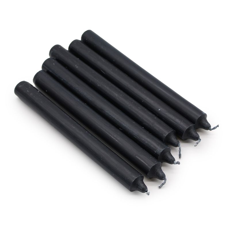 Bulk Solid Colour Dinner Candles - Rustic Black