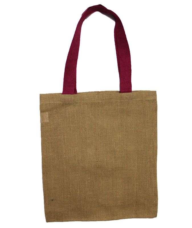 Large Jute Tote Bag - 5 assorted colour handles