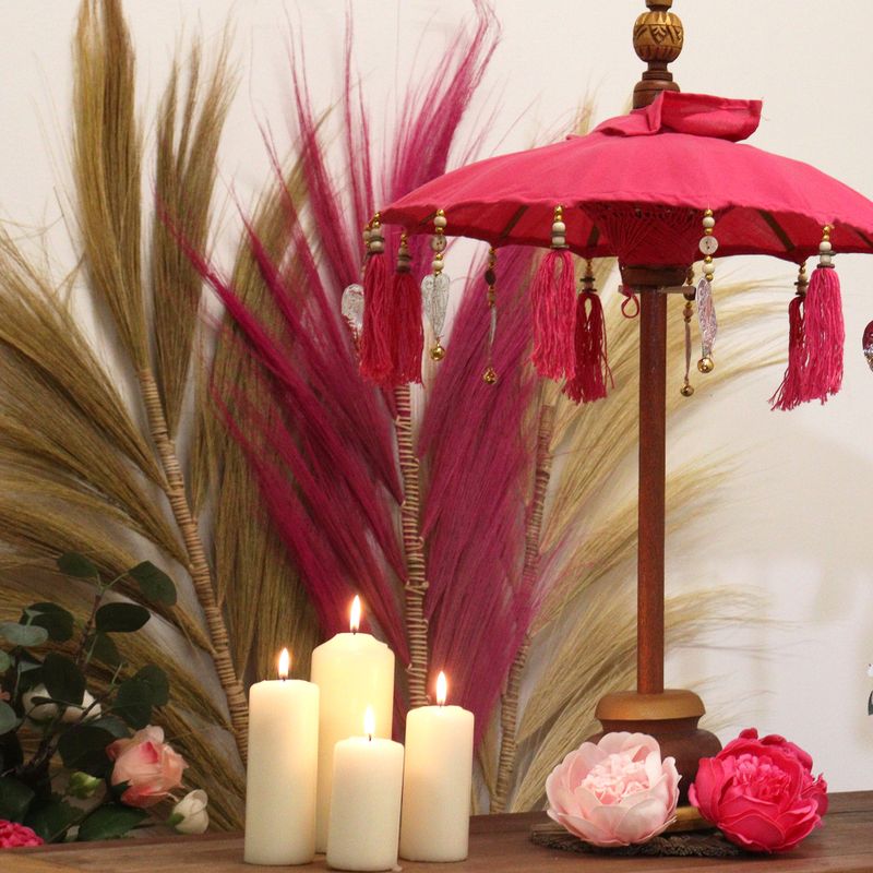 Bali Home Decor Parasol - Cotton - Pink - 40cm