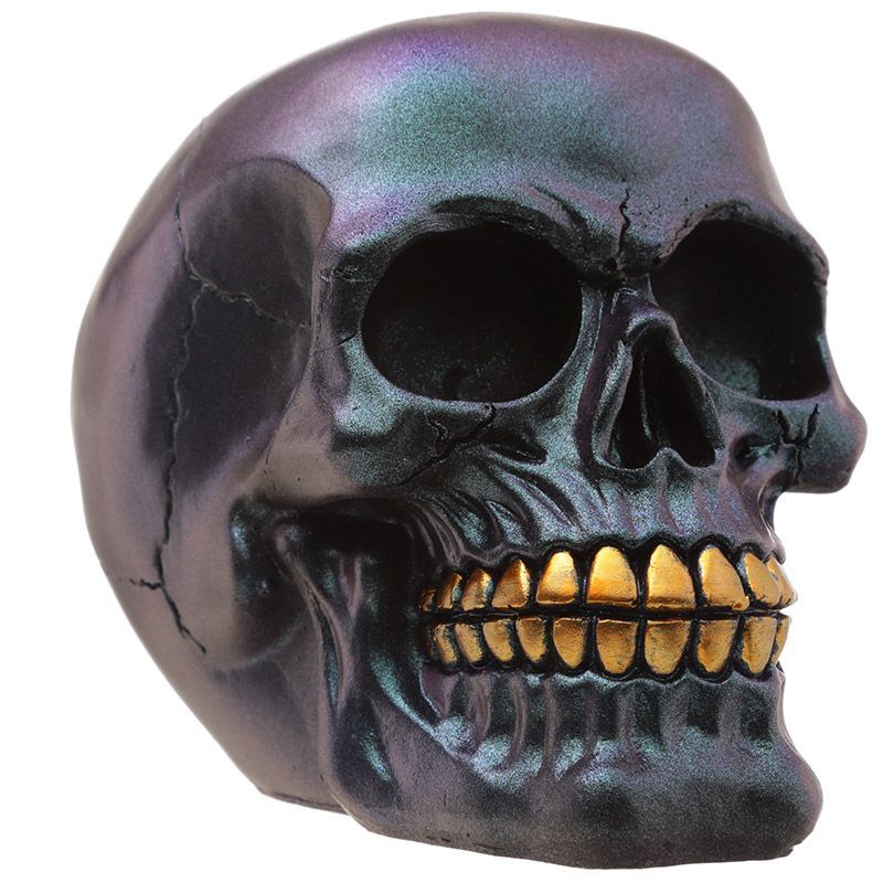 Dark Metallic and Gold Skull Decoration (asst)