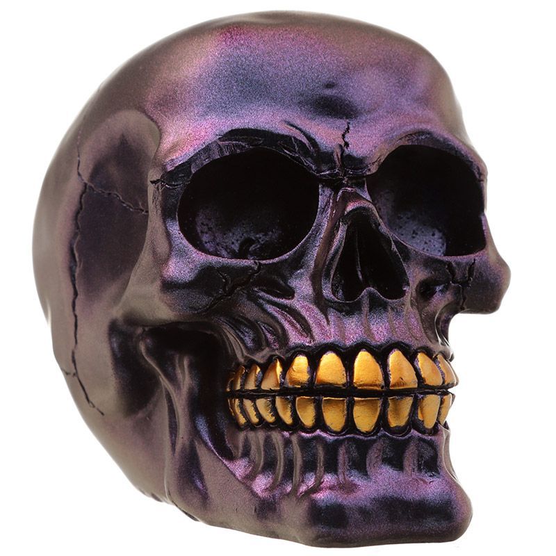 Dark Metallic and Gold Skull Decoration (asst)