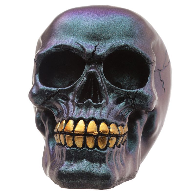 Dark Metallic and Gold Skull Decoration (asst)