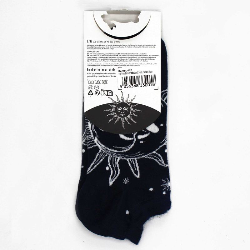 Hop Hare Bamboo Socks Low - Sun and Moon S/M  