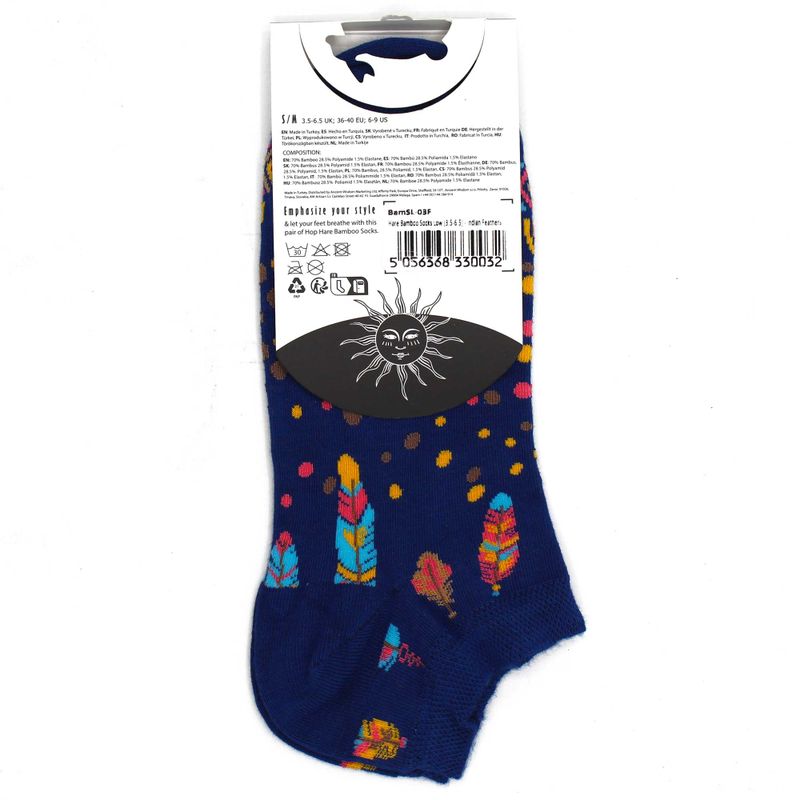 Hop Hare Bamboo Socks Low - Indian Feathers S/M