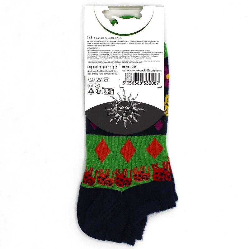 Hop Hare Bamboo Socks Low - Lucky Elephant S/M