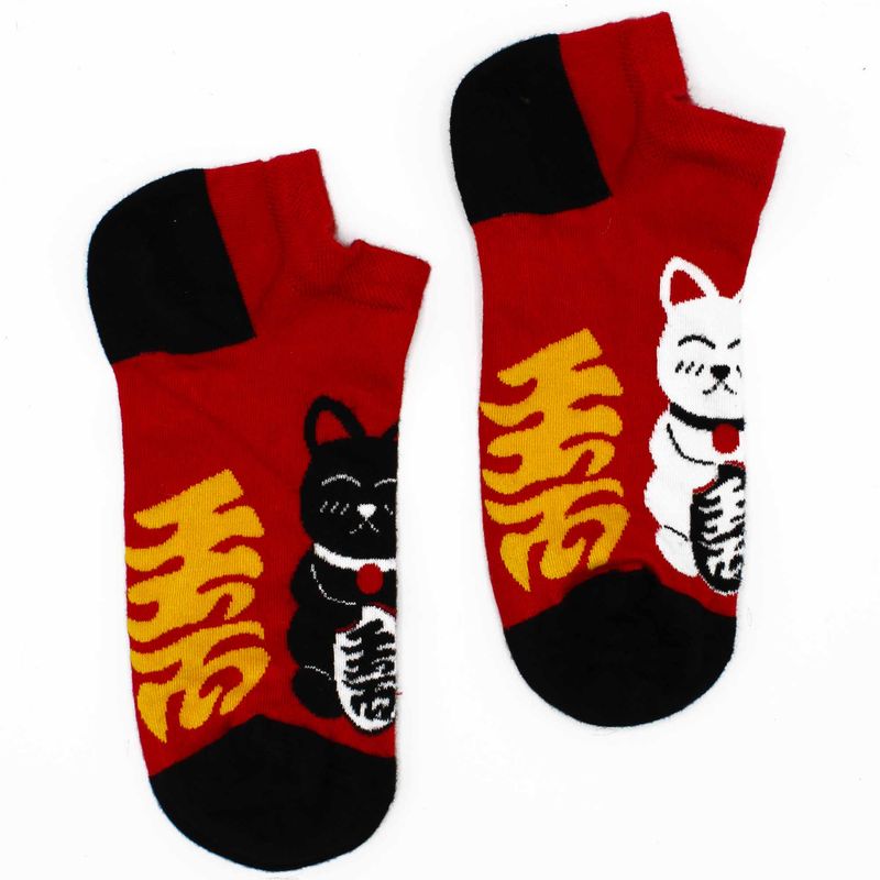 Hop Hare Bamboo Socks Low - Lucky Cat S/M