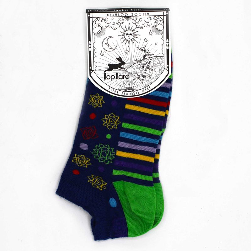 Hop Hare Bamboo Socks Low  - 7 Chakra S/M
