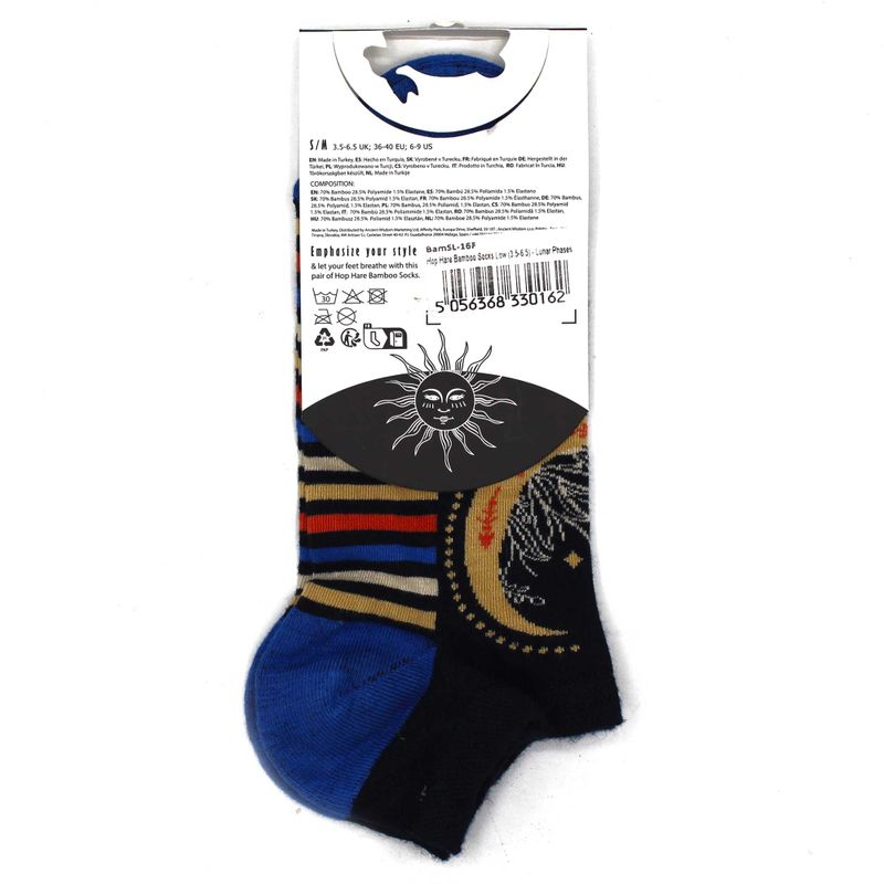 Hop Hare Bamboo Socks Low - Lunar Phases S/M