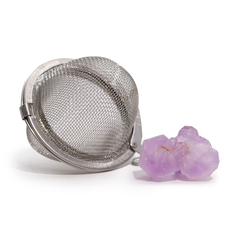 Raw Gemstone Tea Strainer - Amethyst Cluster