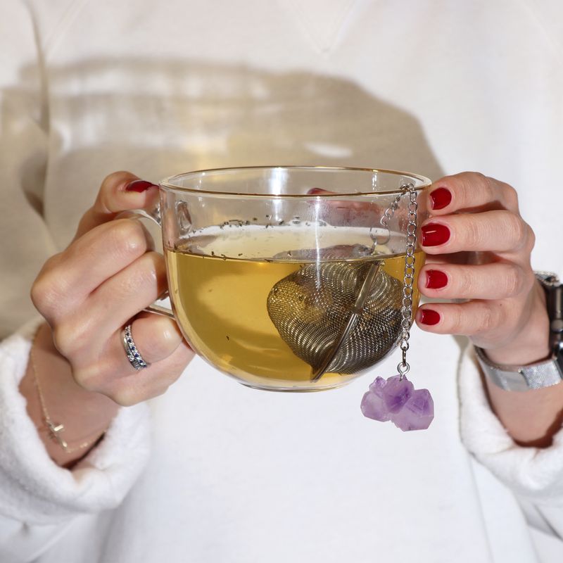 Raw Gemstone Tea Strainer - Mookaite