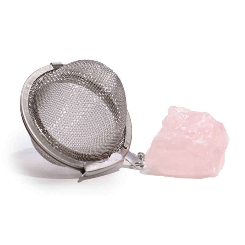 Raw Gemstone Tea Strainer - Rose Quartz