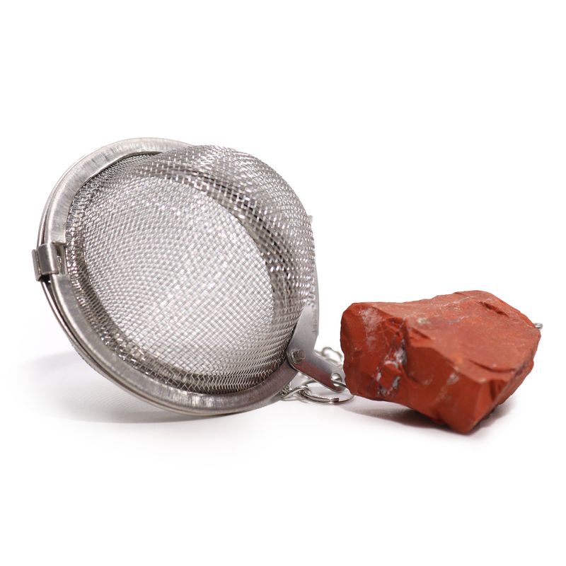 Raw Gemstone Tea Strainer - Red Jasper