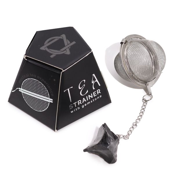 Raw Gemstone Tea Strainer - Black Obsidian