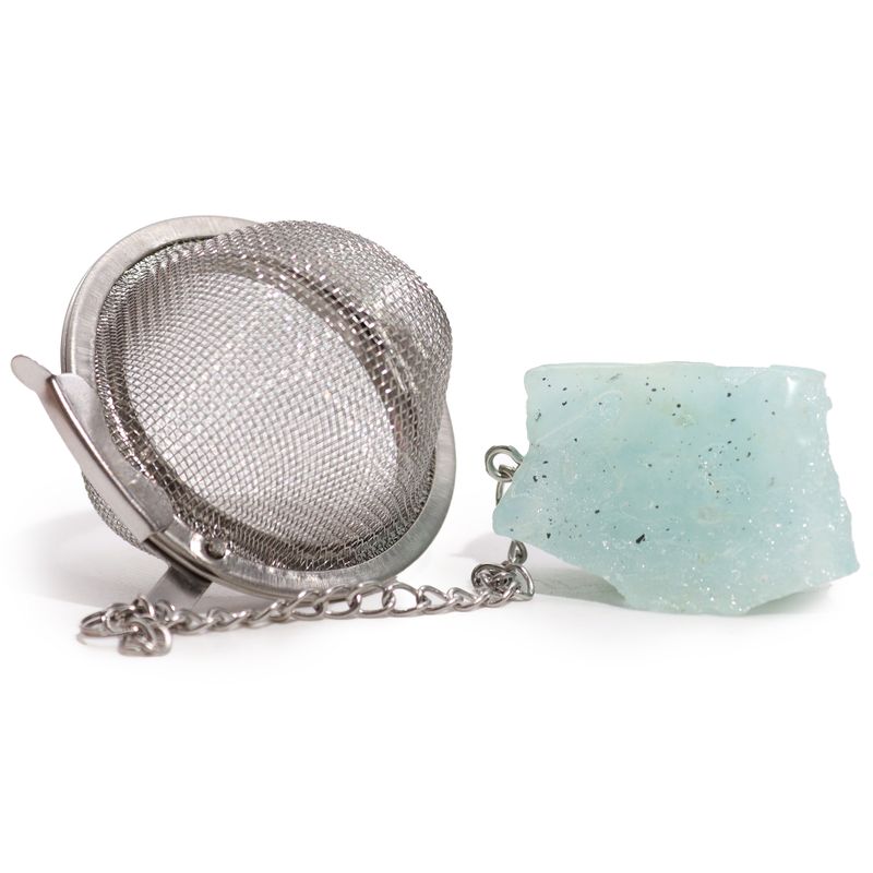 Raw Gemstone Tea Strainer - Aquamarine