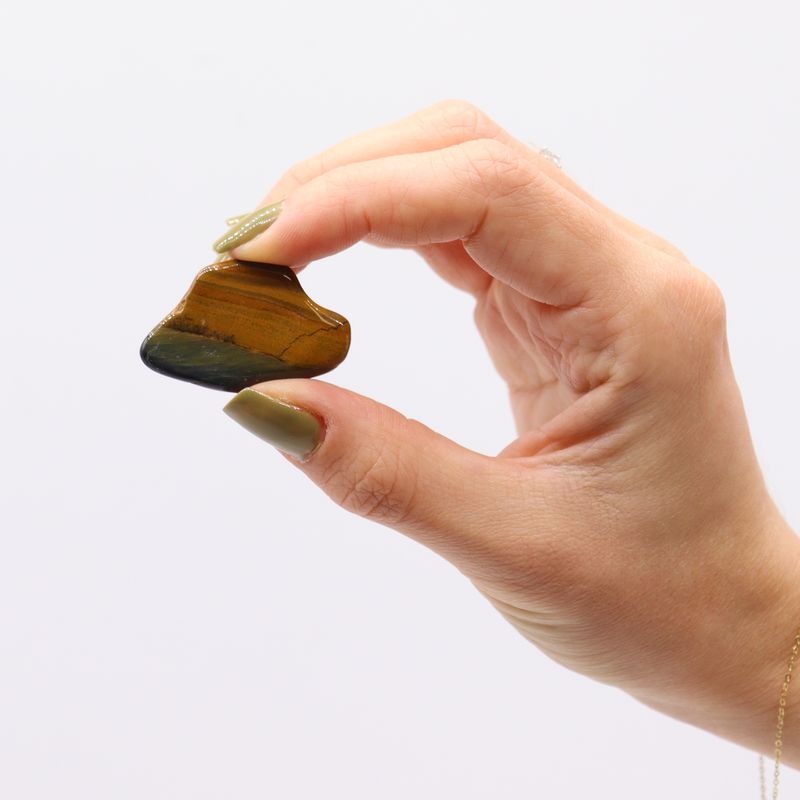 Medium African Tumble Stone - Tigers Eye - Blue