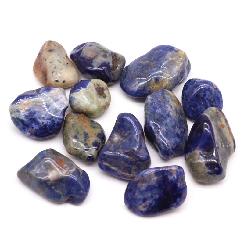 Medium African Tumble Stone - Sodalite - Spotted Blue