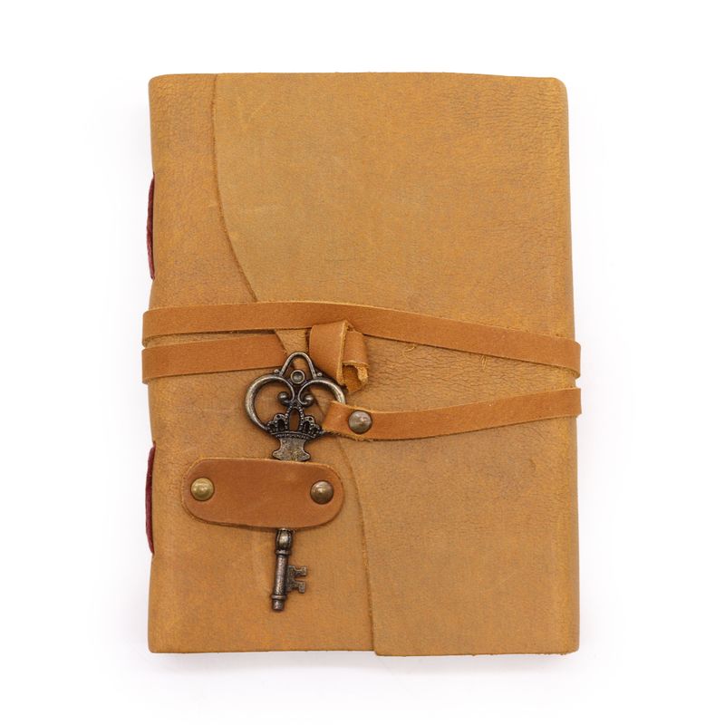 Oiled Tan Leather & Key - 200 pages - 5x7"