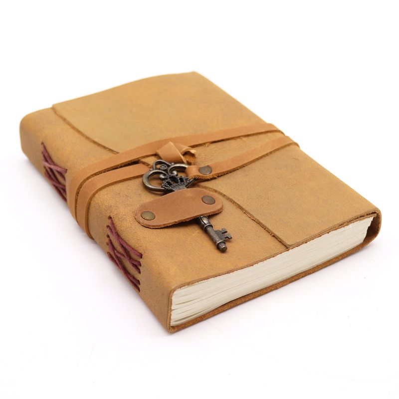 Oiled Tan Leather & Key - 200 pages - 5x7"