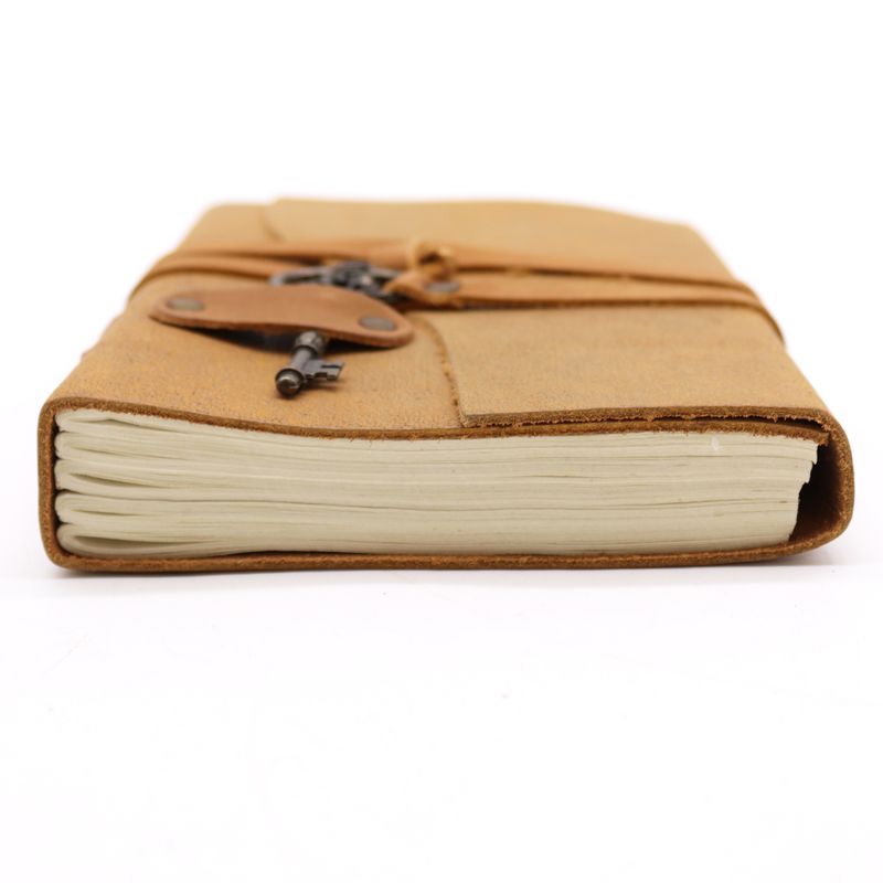 Oiled Tan Leather & Key - 200 pages - 5x7"