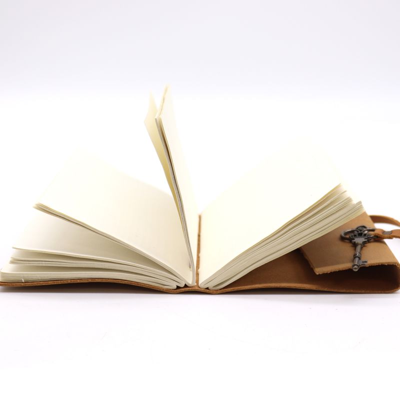 Oiled Tan Leather & Key - 200 pages - 5x7"