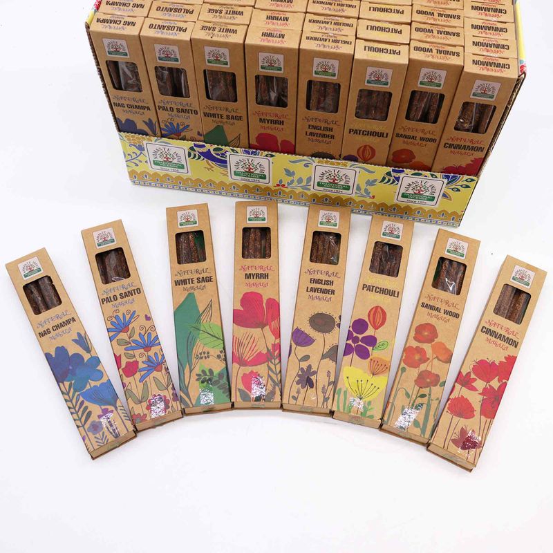 Natural Botanical Masala Incense Display Starter (6x8 Fragrance)