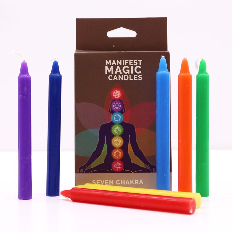 Seven Charkra Manifest Candles (set of 7)