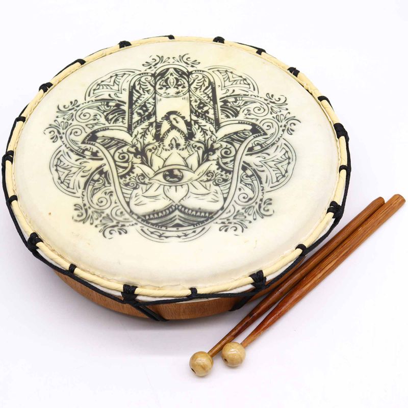 Hamsa Shamanic Drum with Two Sticks - 30cm Diameter