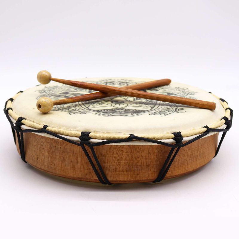 Hamsa Shamanic Drum with Two Sticks - 30cm Diameter