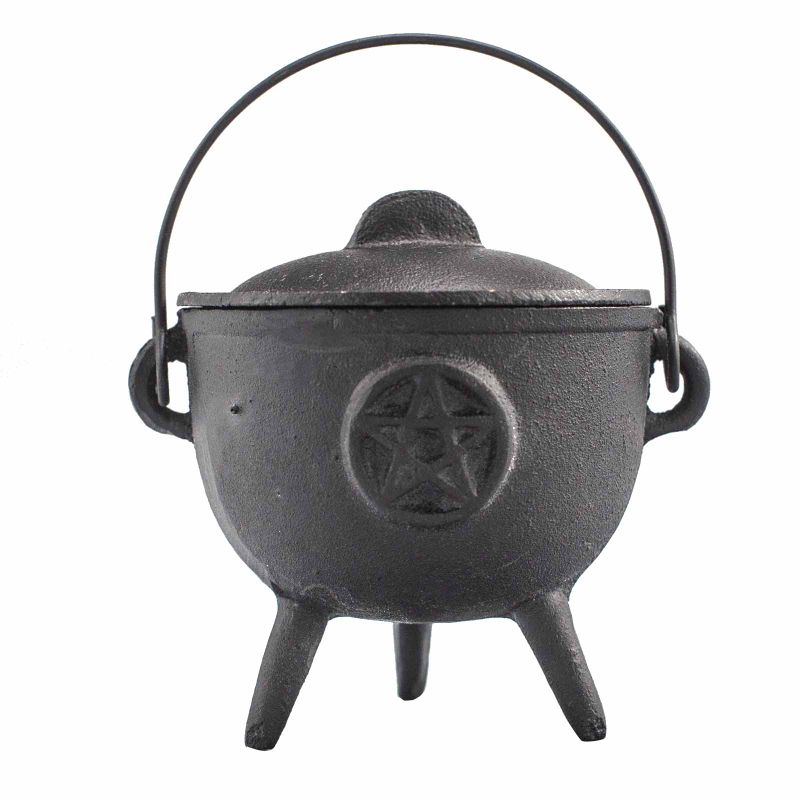 Cast Iron Cauldron with Pentagram 11x13cm