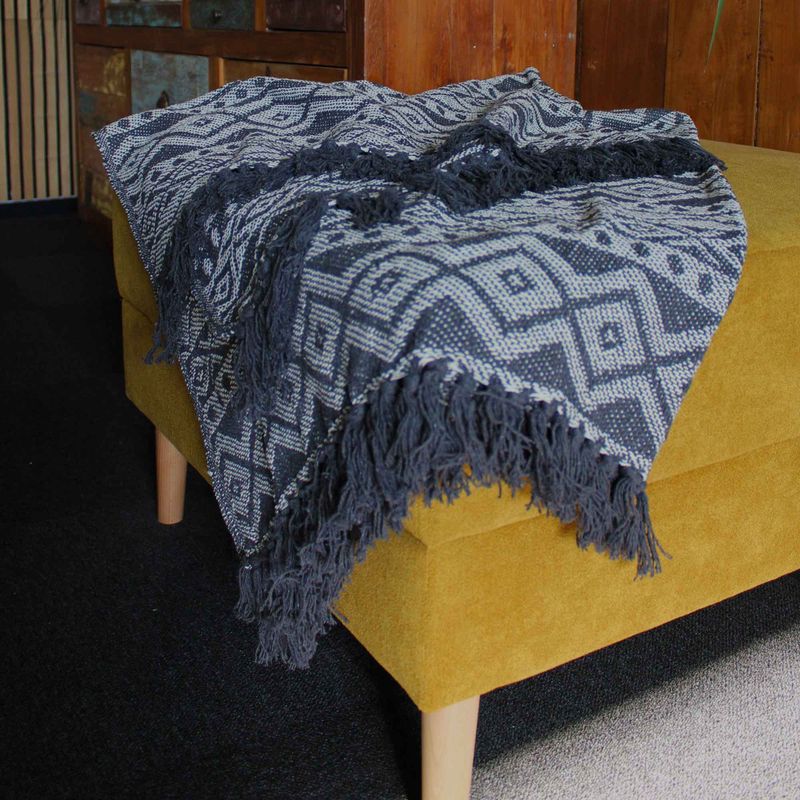 Boho Comfort Throw - 125x150cm - Grey Geometric