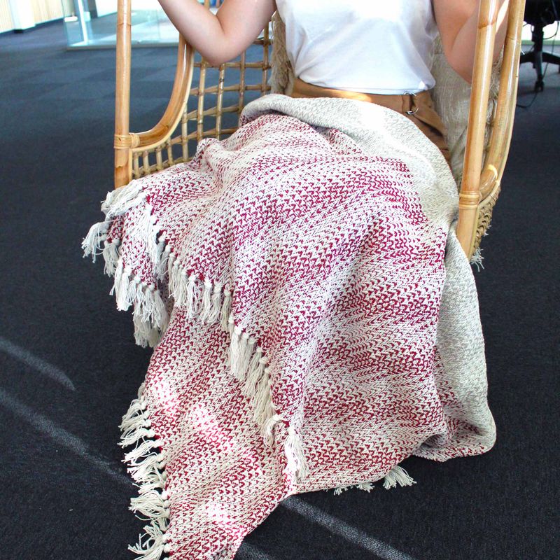 Boho Comfort Throw - 125x150cm - Ruby Two Tone