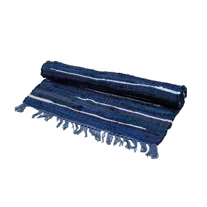 Small Rag Rug - 50x90cm - premium quality - Dark Blue