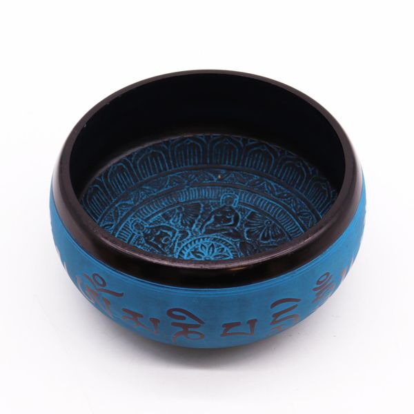 Earth Power Singing Bowl - Blue Mantra Five Buddha - 16cm