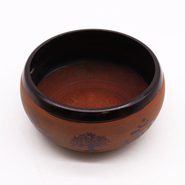 Earth Power Singing Bowl - Clay Om Buddha - 16cm
