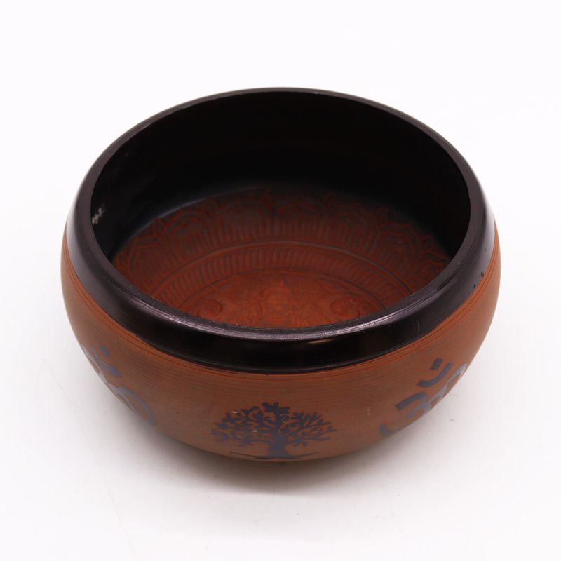 Earth Power Singing Bowl - Clay Om Buddha - 16cm