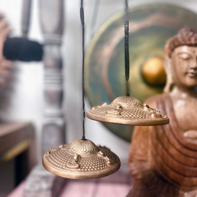 Tibetan Tingsha - Five Buddhas - approx 9.5cm