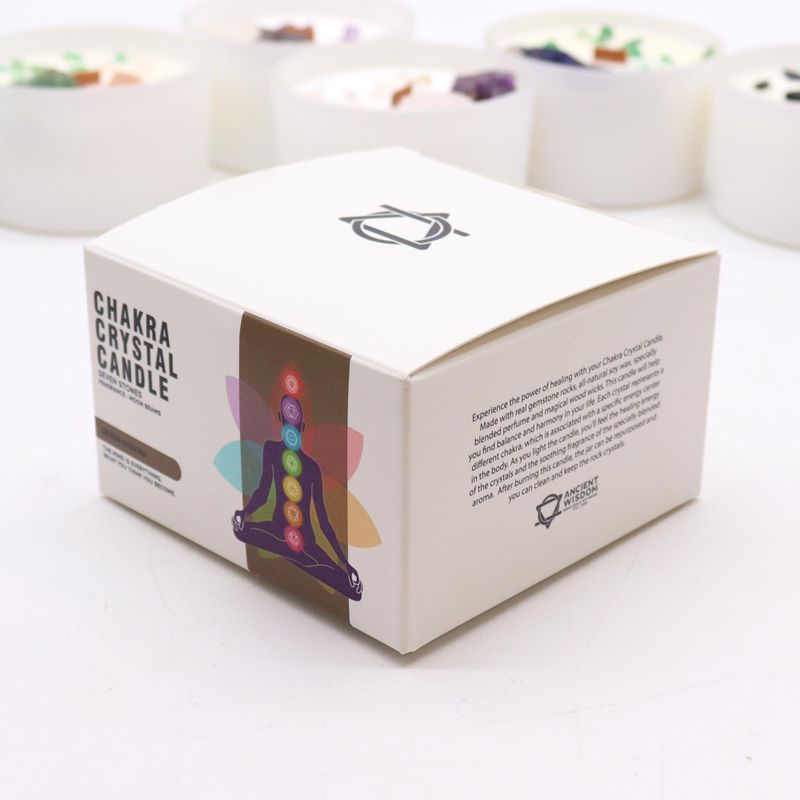 Large Chakra Crystal Candle - Seven Chakras