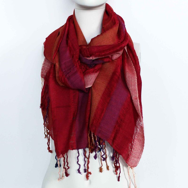 Lrg Indian Boho Scarves - 71x183cm - Random Purples