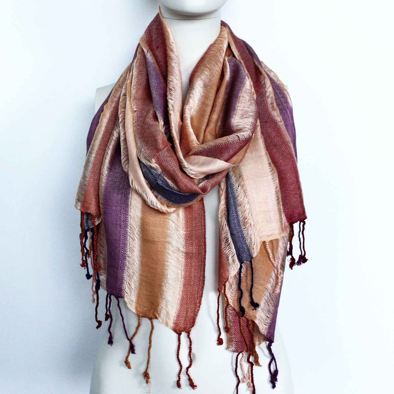 Lrg Indian Boho Scarves - 71x183cm - Random Greens