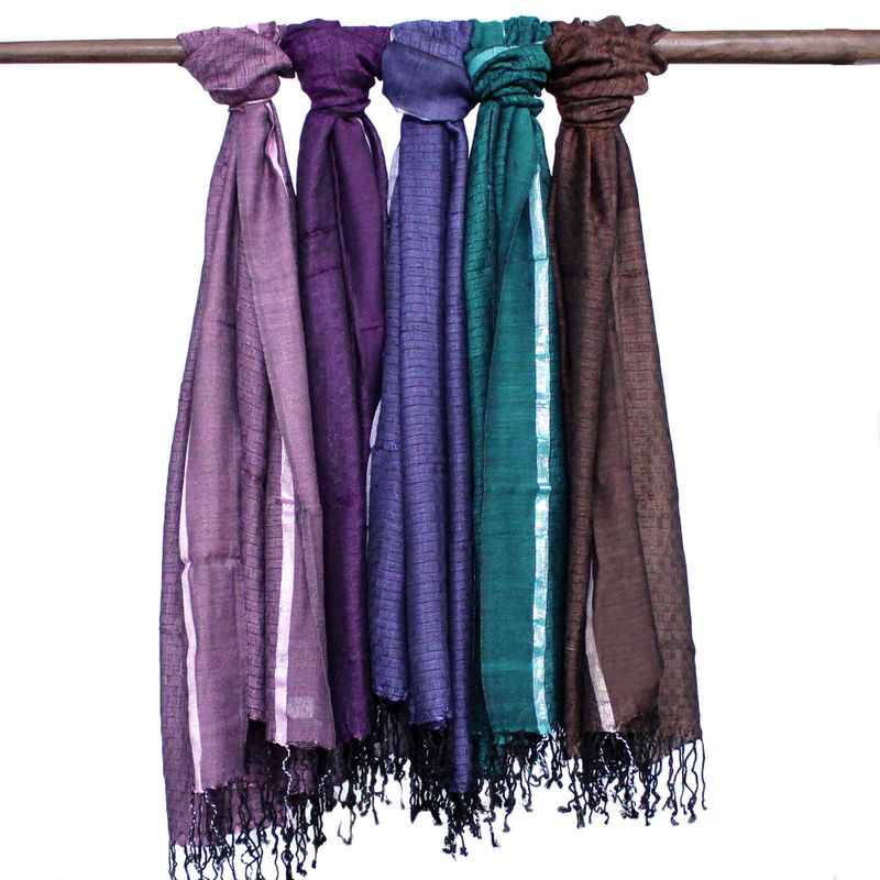 Varanasi Scarves - 56x183cm - Random Wild Green