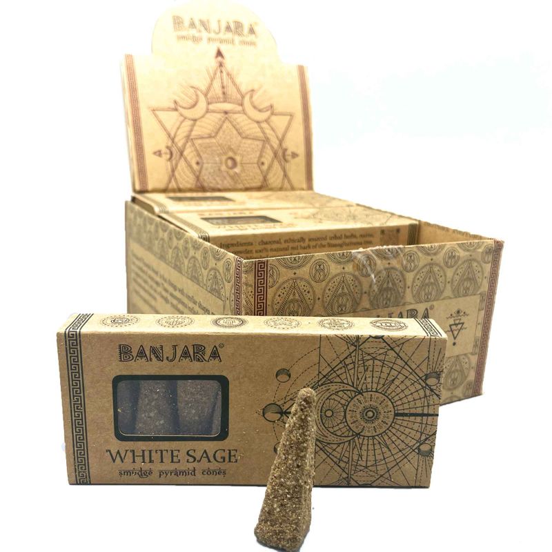 Banjara Smudge Pyramid Cones - White Sage