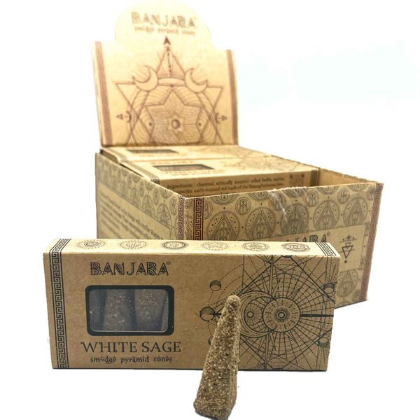 Banjara Smudge Pyramid Cones - White Sage